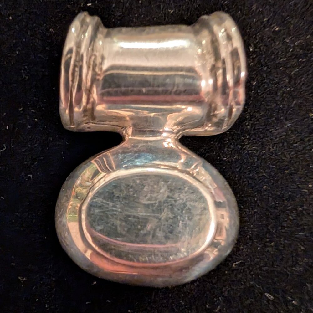 Vintage Sterling Silver Oval Slide Pendant Mexico